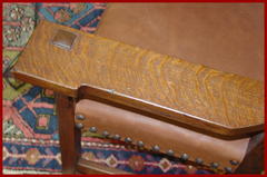 Close-up of chair arm.